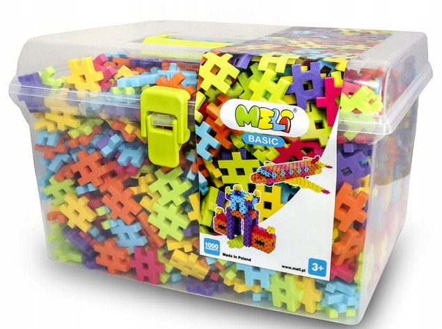 KLOCKI KONSTRUKCYJNE WAFLE MELI BASIC TRAVEL BOX 1000 EL PUZZLE 3D GOFRY