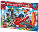 Puzzle 200 XXL Układanka Miraculum BIEDRONKA i CZARNY KOT 8+ Ravensburger