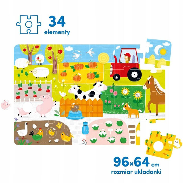 Duże Puzzle z dziurką Wieś CzuCzu 2+ Czu Czu