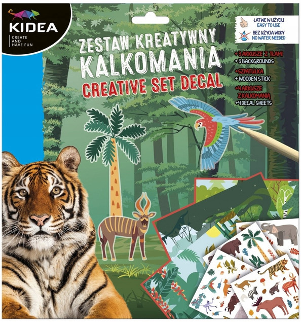 Kalkomania - zestaw kreatywny Zwierzęta KIDEA