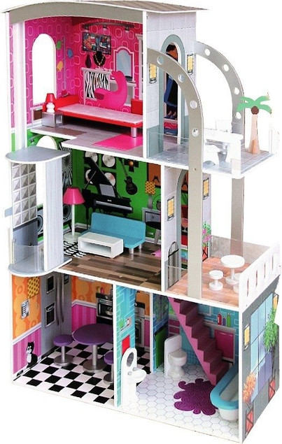 Duży DREWNIANY DOMEK dla lalek Winda WILLA 112 cm