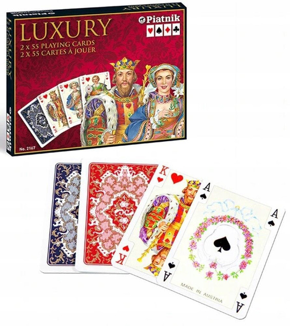 KARTY DO GRY 2 TALIE klasyczne wzór Luxury PIATNIK
