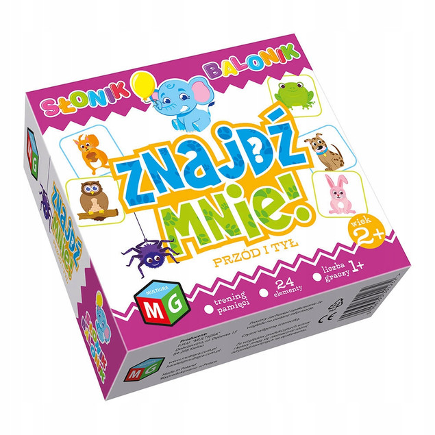 MG Gra edu Znajdź mnie Przód i tył Słonik Balonik