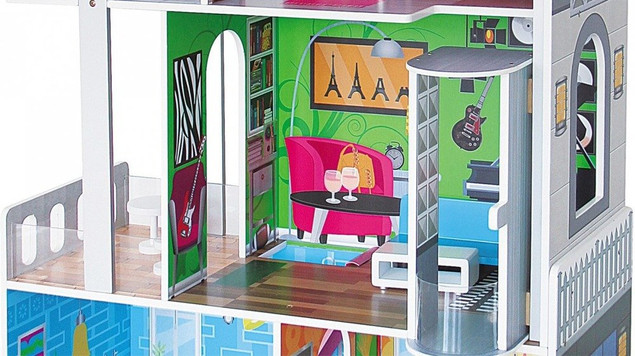 Duży DREWNIANY DOMEK dla lalek Winda WILLA 112 cm