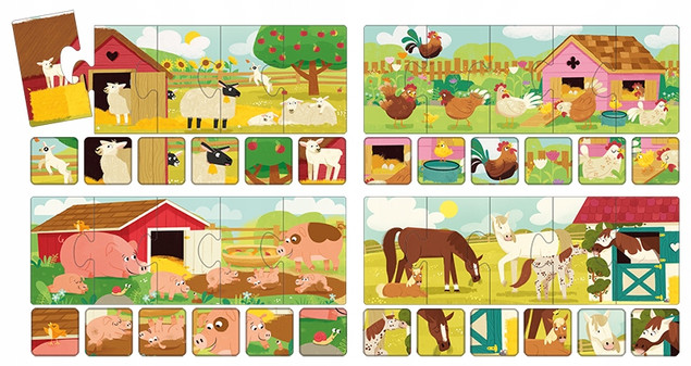 GRA ZAGRODA 2 gra obserwacyjna + 4 zestawy puzzli dla dzieci +3 lata