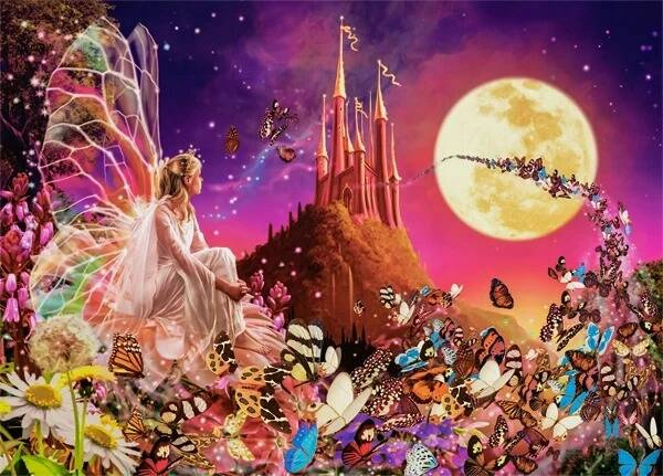 PUZZLE 260 BAJKOWE FANTAZJE WRÓŻKA MAGIA MOTYLE ZAMEK KSIĘŻYC CASTORLAND