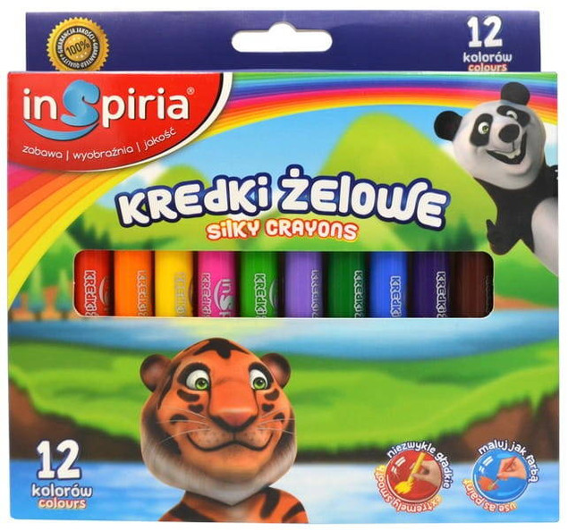 KREDKI ŻELOWE 12 KOLORÓW INSPIRIA