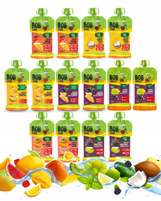 Bob Snail MUS OWOCOWY Bez Cukru PRZECIER Smoothie MIX SMAKÓW 120g x14
