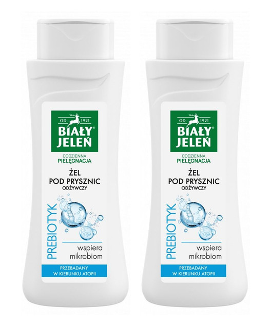 2x BIAŁY JELEŃ Żel Pod Prysznic PREBIOTYK Oczyszcza Pielęgnuje 300ml