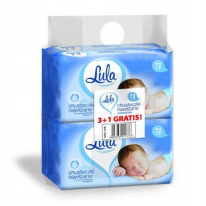 LULA Chusteczki Nawilżane z PANTENOLEM 4 x 72 szt.