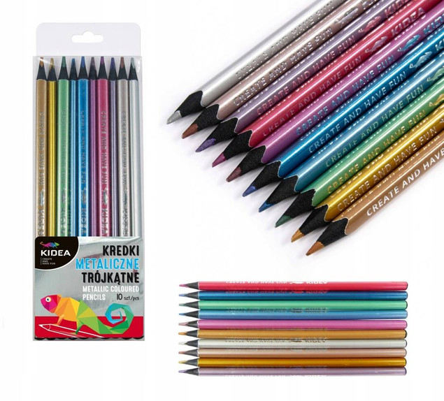 Kredki trójkątne Kidea neonowe 6 kolorów Derform