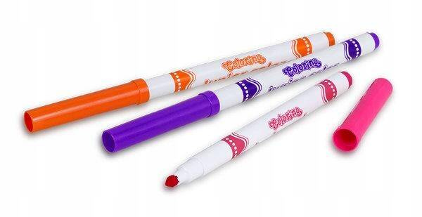 Pisaki Mazaki Flamastry Szkolne 12 Kolorów 2 Neonowe 3+ Colorino 34609