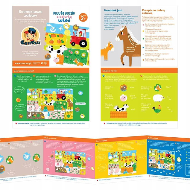 Duże Puzzle z dziurką Wieś CzuCzu 2+ Czu Czu