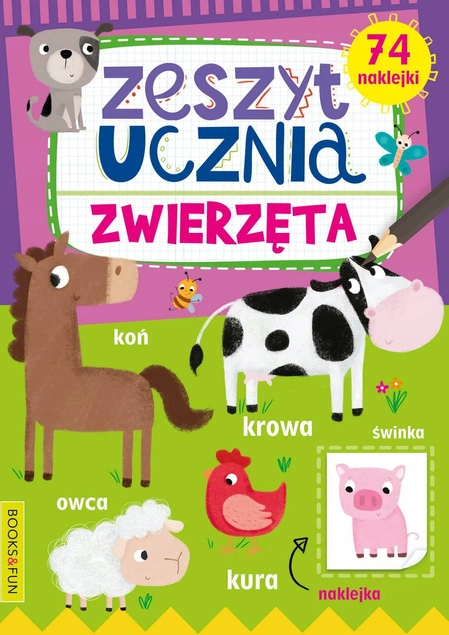 Zeszyt Ucznia Zwierzęta + Naklejki BooksAndFun