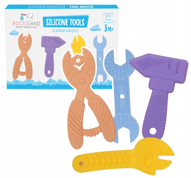 BOCIOLAND Gryzaki Silikonowe NARZĘDZIA WARSZTATOWE Zestaw Pastel 3M+ BL244
