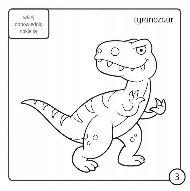 KOLOROWANKA Z KREDKĄ DINOZAURY + NAKLEJKI WYD. PRYZMAT