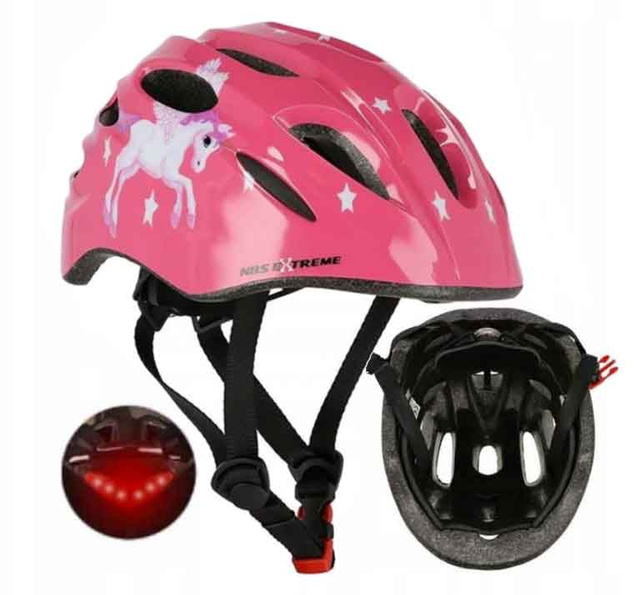 NILS EXTREME RÓŻOWY KASK MTW01 LED 