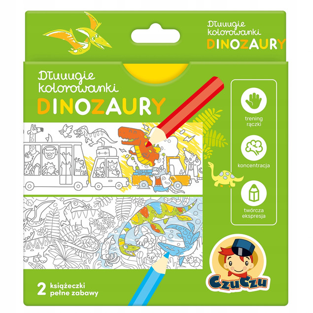 Dłuuugie Kolorowanki Dinozaury CzuCzu