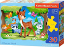 Puzzle 30 Układanka Dla Dzieci Zwierzęta JELONEK Bambi Zając Lis 4+ Castor