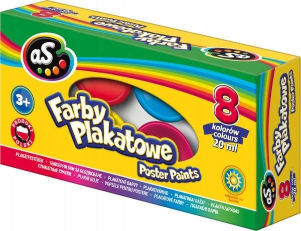 Farby plakatowe 8 kolorów - 20ml ASTRA