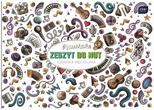 Zeszyt Do MUZYKI Nut SZEROKA PIĘCIOLINIA B5/16 MIX Interdruk