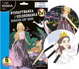 KIDEA WYDRAPYWANKA i KOLOROWANKA 2w1 KSIĘŻNICZKI