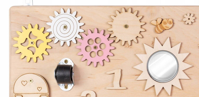 Tablica Drewniana Manipulacyjna Sensoryczna Montessori 17w1 3+ 3ToysM MT07