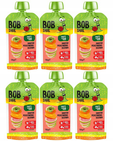 6x BOB SNAIL Smoothie PERSYMONA GUAWA Bez Dodatku Cukru Mus 120g