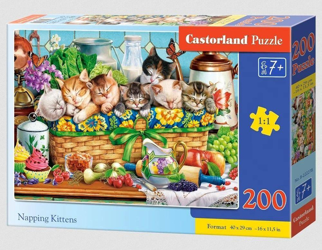 PUZZLE UKŁADANKA ZWIERZĘTA KOTY 7+ 200 EL. CASTOR