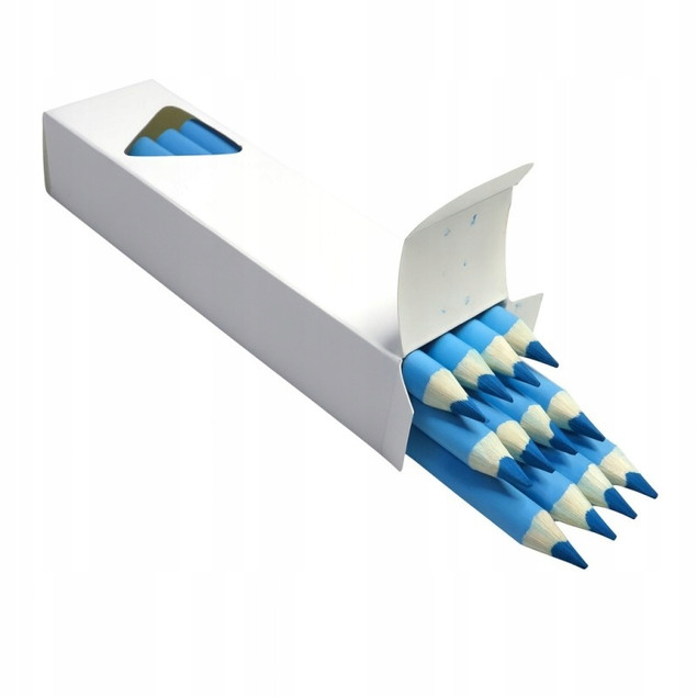 BAMBINO Kredki w drewnie trójkątne NIEBIESKA 12szt