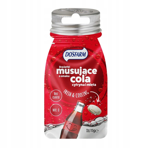Cukierki Drażetki Odświeżające o Smaku MIĘTA COLA i CYTRYNA Dosfarm 15g