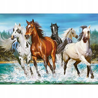 Puzzle 200 Układanka Obraz Zwierzęta KONIE W GALOPIE Mustang 7+ Castor