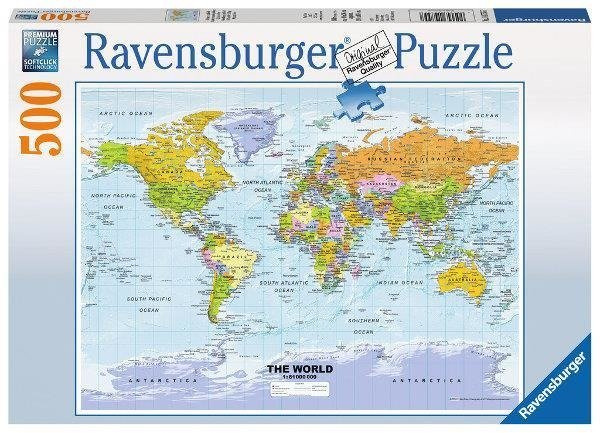  Polityczna mapa świata RAVENSBURGER  Puzzle 500EL
