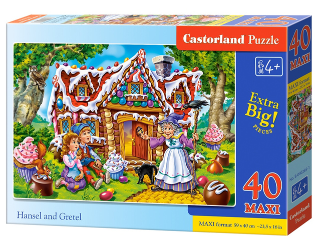 Puzzle 40 Maxi Układanka JAŚ i MAŁGOSIA Bajka Chatka Las 4+ Castorland