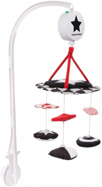 Canpol babies kontrastowa karuzela pluszowa z pozytywką SENSORY TOYS