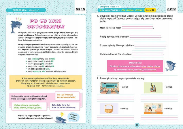 Ortografia. Karty pracy w szkole i w domu. Klasy 2-3 | Marta Kurdziel | Greg