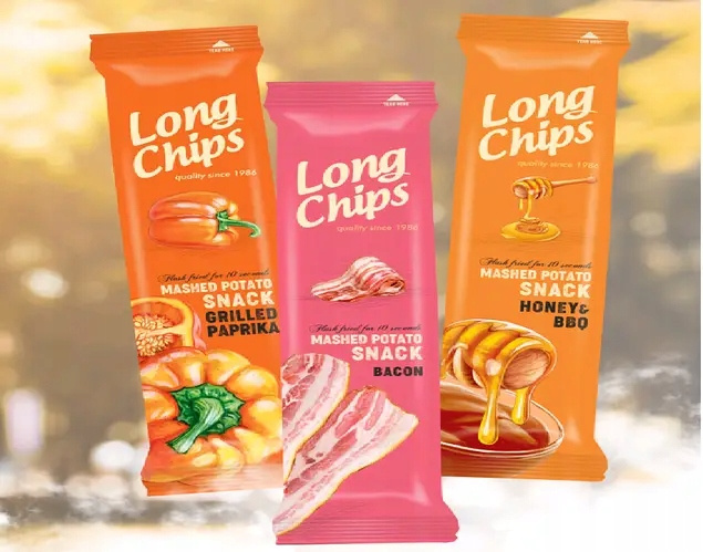 Long Chips ZESTAW 5 szt Śmietana z cebulką Ser Pomidory Kebeb Sól 75 g