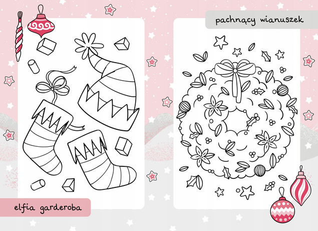 Malowanki z Mikołajem BOMBKA Kolorowanka Świąteczna 3+ Skrzat