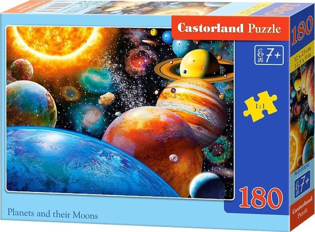 Puzzle 180 Układanka Dla Dzieci KOSMOS Planety Księżyc Planets 7+ Castor