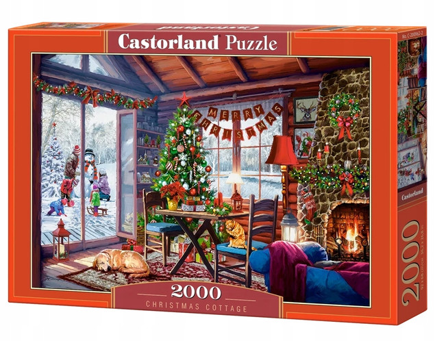 Puzzle 2000 Święta BOŻE NARODZENIE Chata Mikołaja 9+ Castorland