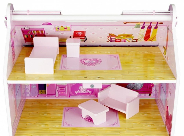 Duży DREWNIANY DOMEK DLA LALEK Mebelki NORIMPEX