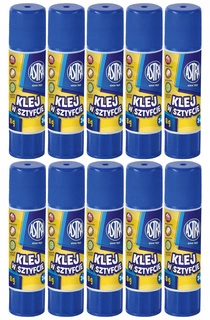 10x KLEJ W SZTYFCIE Szkolny Biurowy Mocny Zmywalny Bezbarwny 8g 3+ Astra