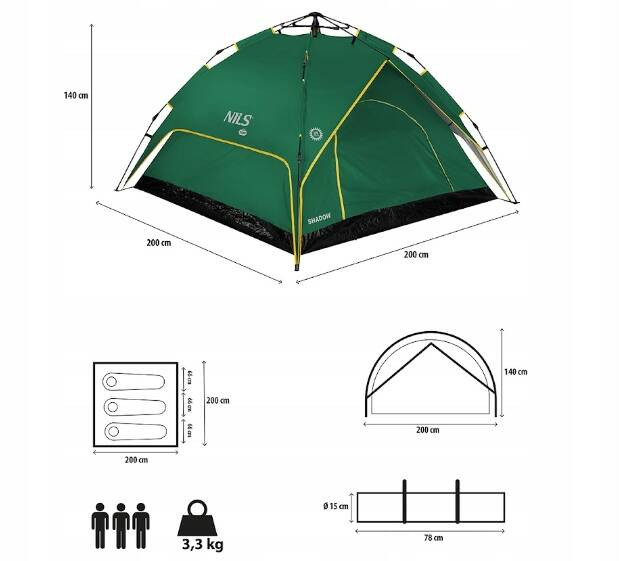 NC7819 ZIELONY NAMIOT SHADOW NILS CAMP