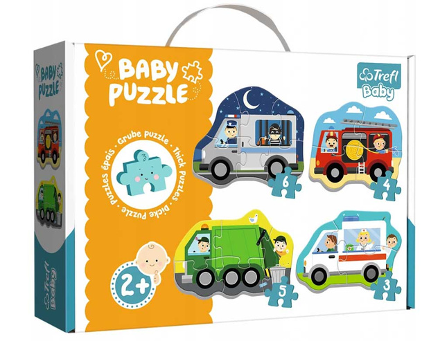 Puzzle Baby Classic Pojazdy i zawody Trefl 36071 OUTLET