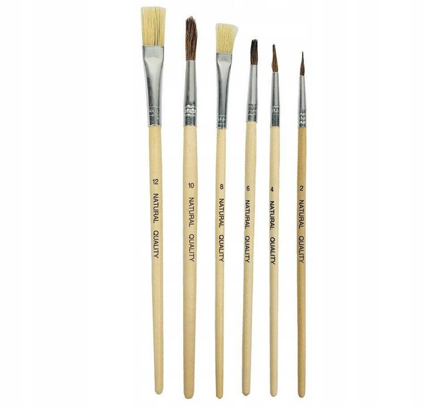 Pędzelki szkolne drewniane 6 szt. 89415