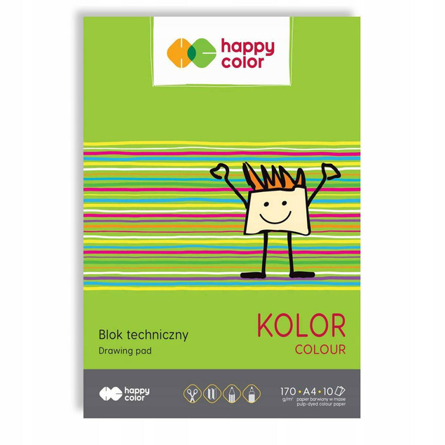 Blok techniczny kolor A4/10K Happy Color