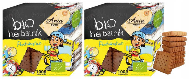 2x BIO Ania Herbatniki Prostokątne Pszenne 100g