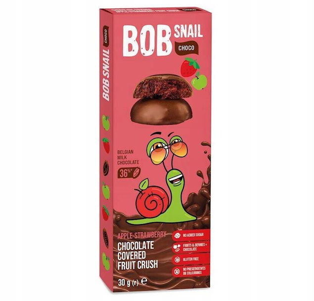 Przekąska Jabłko Truskawka W Czekoladzie 30g BOB SNAIL