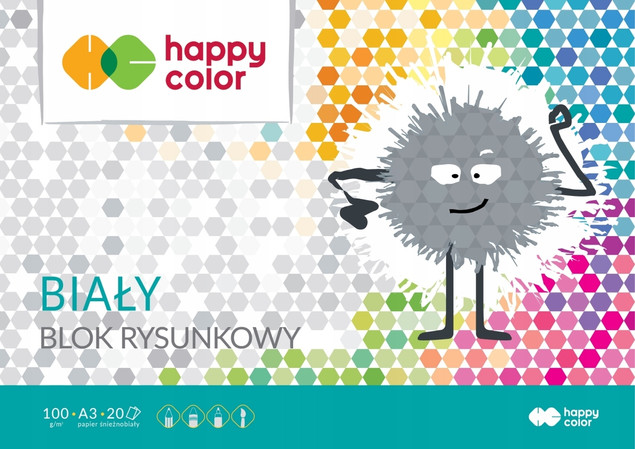 Blok rysunkowy biały A3/20K HAPPY COLOR