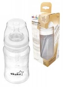 AKUKU Butelka Szeroka Antykolkowa Smoczek Do Karmienia 240ml 0m+ A0107